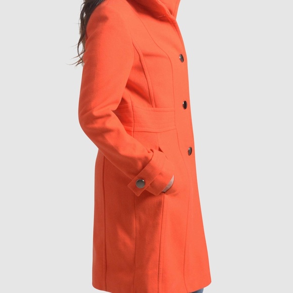 OLGYN Women’s Orange Plus Size Overcoat - Picture 3 of 5